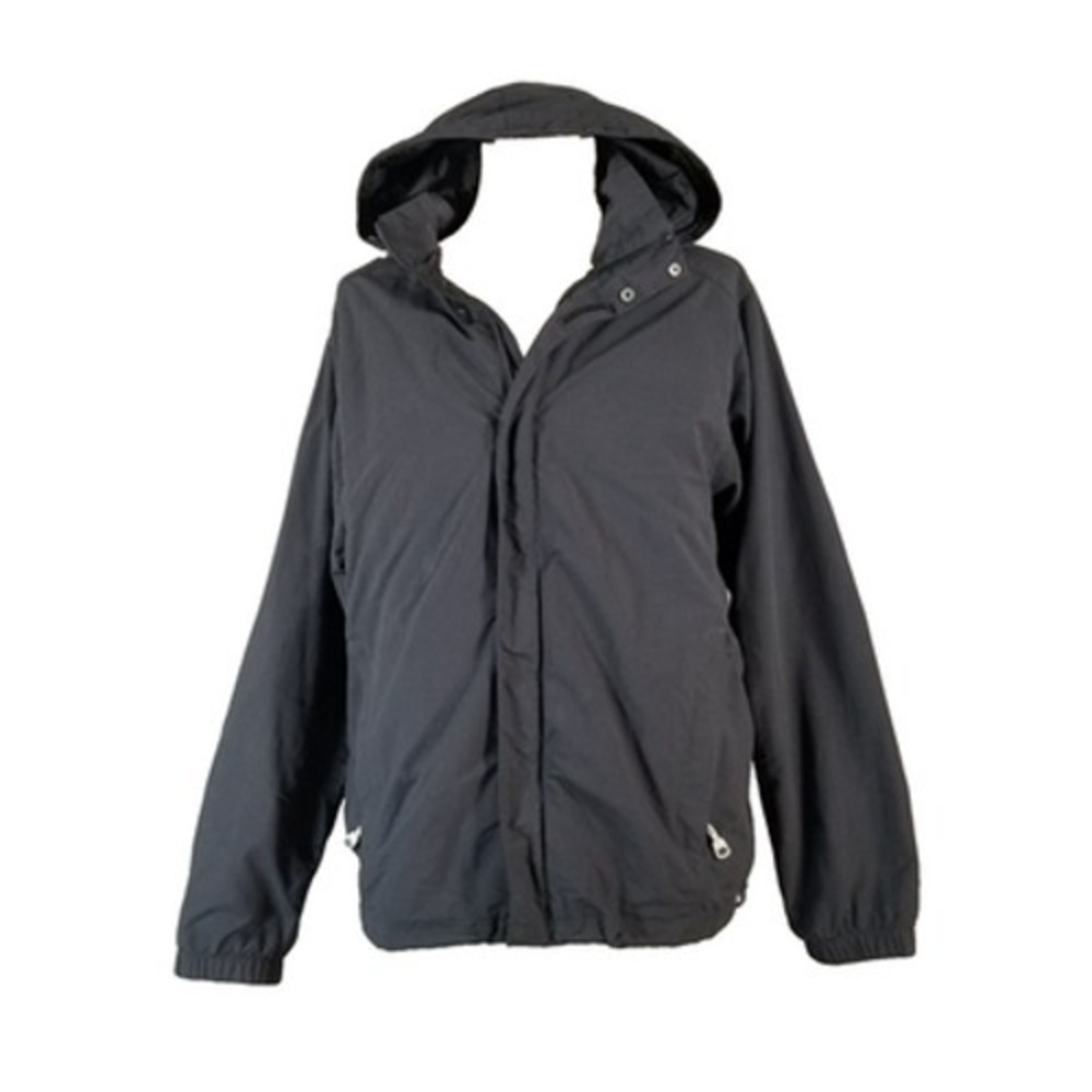 LL Bean windbreaker jacket men's large black hooded outdoor lined